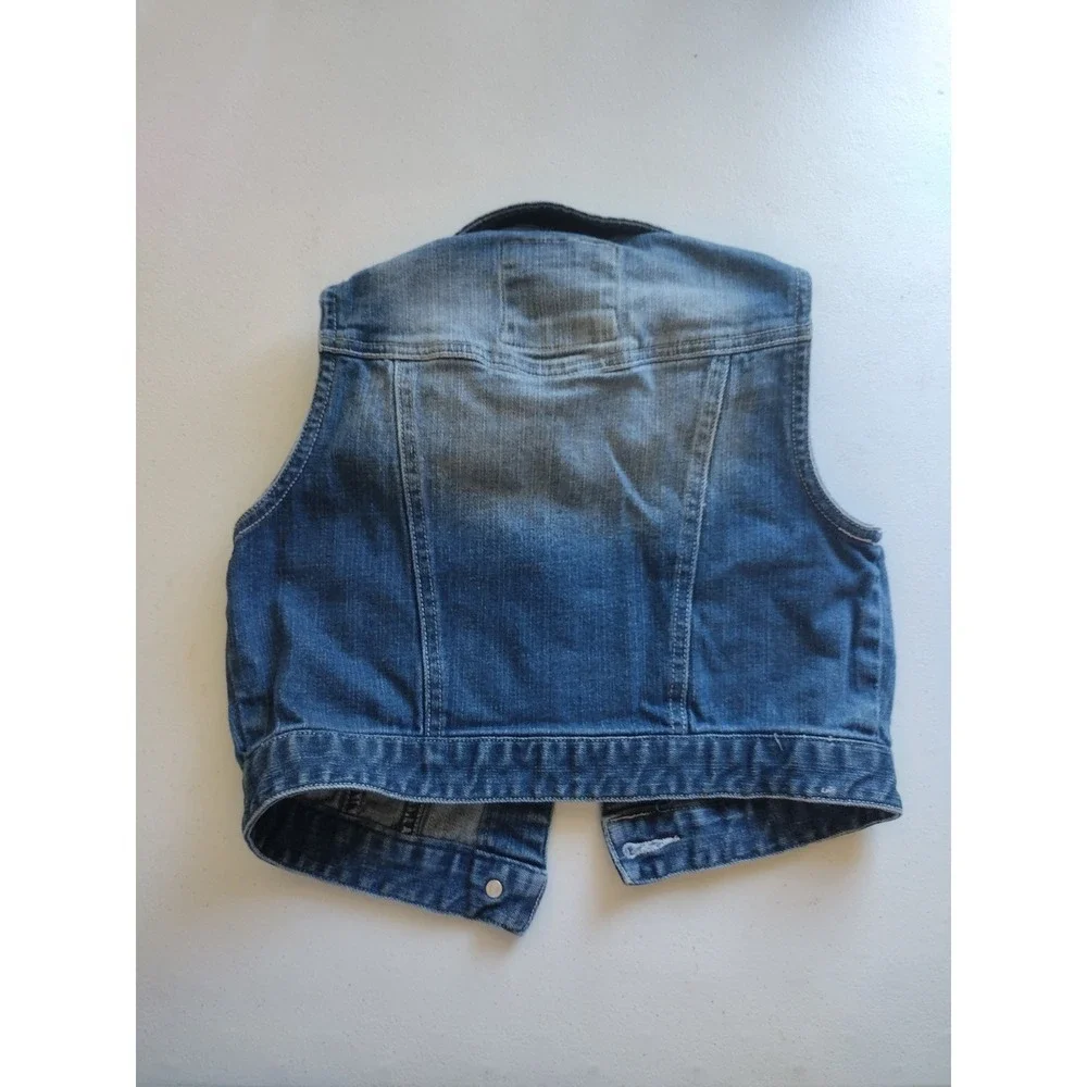 Justice Girls Denim Vest Size 10‎ Star Embellished Button Front Sleeveless